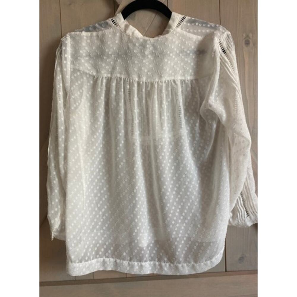 Madewell shirt blouse lot s xs yellow coral blouse Atlantic stripe Swiss dot - Picture 13 of 16